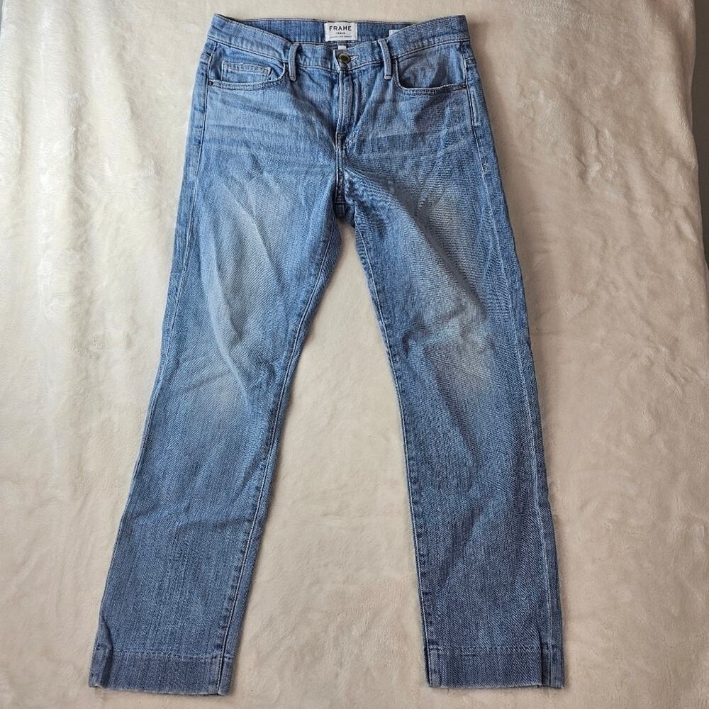 Frame Denim Jeans 28 Womenβs Le Boy Straight Cuff Hem London Los Angeles